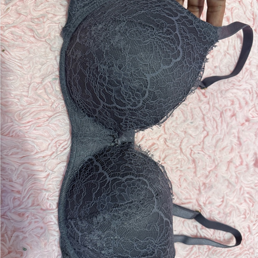 Victoria's Secret Gray Lace Padded Bra
